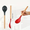 thumbnail image 5 of 1pc, Silicone Nonstick Mixing Spoon, Kitchen Cooking Spoon, Serving Spoon With Wooden Handle Heat Resistant Utensil Spoons For Mixing, Baking, Serving And Stirring, 5 of 16