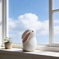 thumbnail image 3 of Office Desk Decorations, White Ceramic Rabbit Ornament 12.2x7.5cm Handcrafted Desk Prop, Product Photography Props, 3 of 6