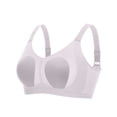 thumbnail image 2 of Women Thin Wireless Bra Seamless Padded Comfortable Stretch Sleep Bralette Plus Size Adjustable Strap Soft Smoothing Everyday Bras Front Button Bra Purple M, 2 of 5