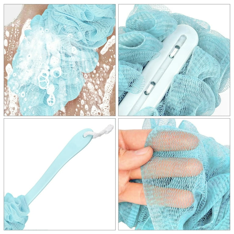 4 Pack Bath Sponge, Bath Shower Loofahs Mesh Pouf Sponge