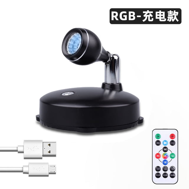 New USB rechargeable LED floodlight jewelry window showcase gallery Smart Remote control RGB decorative atmosphere spotlights