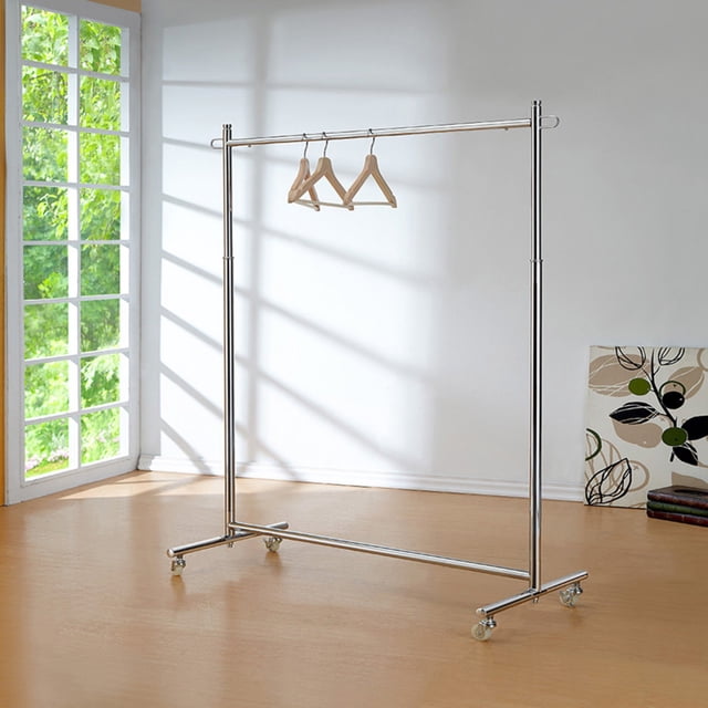 72.5" Tall Metal Garment / Coat Rack, Silver finish
