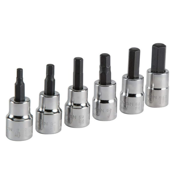 Juego de conectores con brocas hexagonales CRAFTSMAN 3/8 Drive Metric, 6 piezas