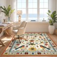 thumbnail image 3 of Design&I 2'x3' Washable Doormat Retro Mid Folk Bird Southwestern Motif Funky Century Orange Eclectic for Entryway, Indoor, Ultra-Thin & Non-Slip Skid-Resistant, 3 of 7