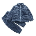 thumbnail image 3 of Toddler boys fleece pajama toddler two piece pajamas girls pajamas warm girls long sleeve pajamas Solid color girls' sleepwear toddler pajamas 18-24 Months Cute&nbsp;Boy Girl&nbsp;Clothing, 3 of 4