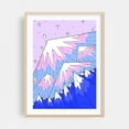 thumbnail image 2 of Ice pink mounts - Illustration Abstract Mountain Surrealism Space Geometric Stars Pastel Unframed Wall Art Print 6 x 8 inches, 2 of 16