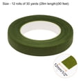 thumbnail image 2 of Uxcell 12 Rollos de Cintas Florales de 1/2 Pulgada 30 Yards Cinta Adhesiva Impermeable para Envolver Ramo de Flores, Verde Helecho, 2 of 5