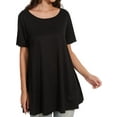 thumbnail image 6 of Womens Short Sleeve Casual Loose Fit Flare Swing Tunic Tops Basic T-Shirt Plus Size, 6 of 6