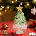 thumbnail image 5 of Bomd Mini Glass Christmas Decoration, Crystal Decoration With Colorful Lights And Golden Star, for Holiday Celebrations, Home, Office, Desk, Party Decor And Christmas Gift(Green Pink), 5 of 7