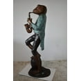 thumbnail image 6 of Nifao Frog Playing Saxophone Gracefully Bronze Statue – Garden Outdoor Decor Sculpture, 22"L x 20"W x 65"H, 6 of 10