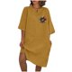 thumbnail image 1 of Vestido de Verano para Mujeres Color Sólido Imitación de Lino Cuello Redondo, Manga Corta Estilo Casual para el Uso Diario, Fiesta Y Primavera, 1 of 4