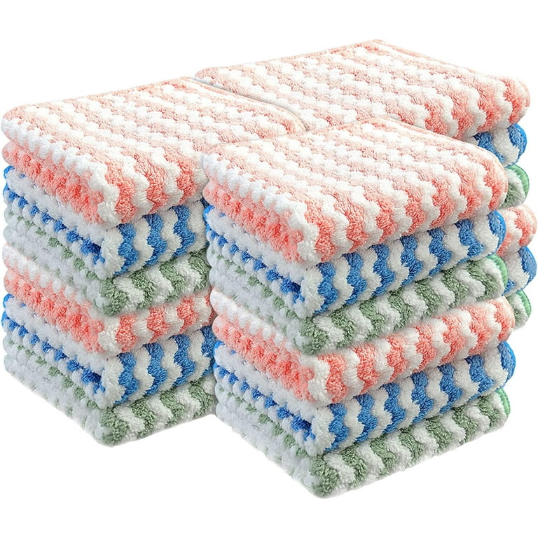 4ALL Kitchen Dish Towels 18 Pack, Bulk Microfiber Kitchen Towels and  Dishcloths Set,Dish Cloths for Washing Dishes Dish Rags for Drying Dishes  Kitchen Wash Clothes and Dish Towels10 x 10 