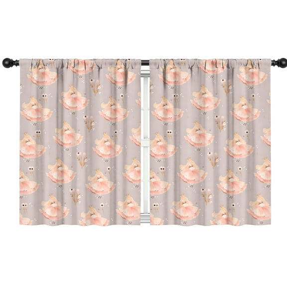 Blackout Kids Curtains,Princess Flower Dress Pattern Childrens Insulated Curtains Set Of 2,Bedroom Essentials,Toddler Room Decor 42"x54"