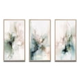 thumbnail image 2 of Designart "Modernity Essence Green and Cream III" Abstract Framed Wall Art Set Of 3 - Green Marble Frame Canvas Set For Living Room Decor, 2 of 7
