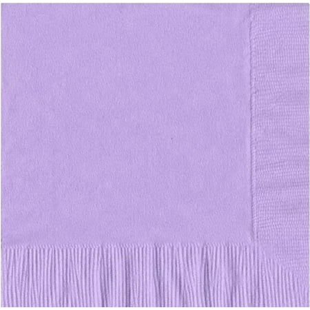 - 200 - (4 Pks of 50) 2 Ply Plain Solid Colors Luncheon Dinner Napkins Paper - Lavender