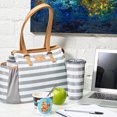 thumbnail image 6 of Fit & Fresh Women’s Large Lunch Tote, Reusable Insulated Lunch Bag with Matching Straw Tumbler, Gray, 6 of 8