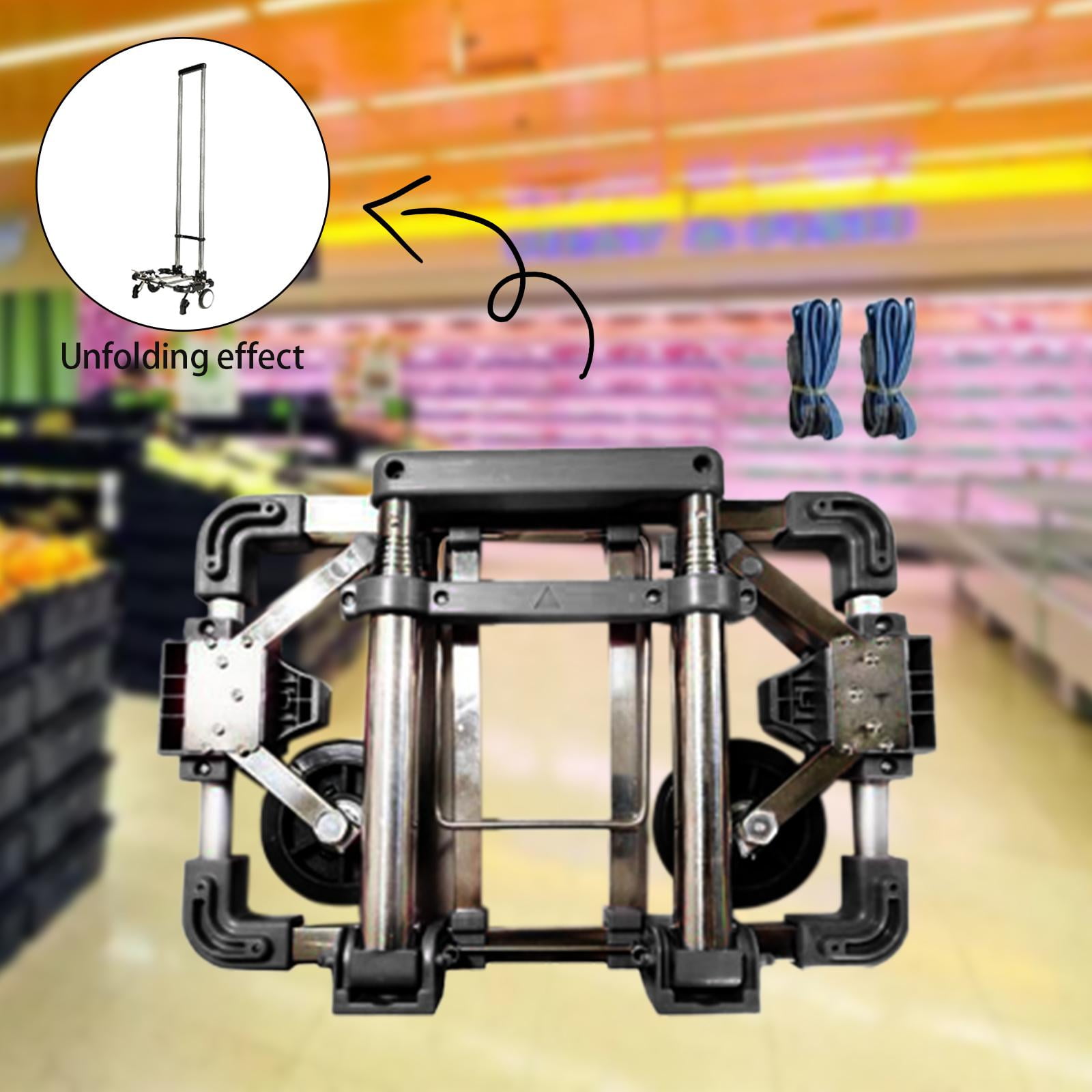 Lightweight Hand Truck Foldable Portable Fold up Hand Cart for Moving Black