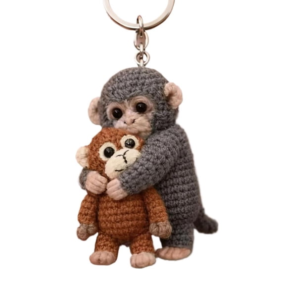 Adorable Monkey Keychain Plush Hugging, Cute Stuffed Animal Key , Soft Bag Backpack Purse Charm Decoration Gift