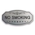 thumbnail image 1 of NO Smoking Victorian Door/Wall Sign (Brushed Silver) Small 3" x 6", 1 of 3