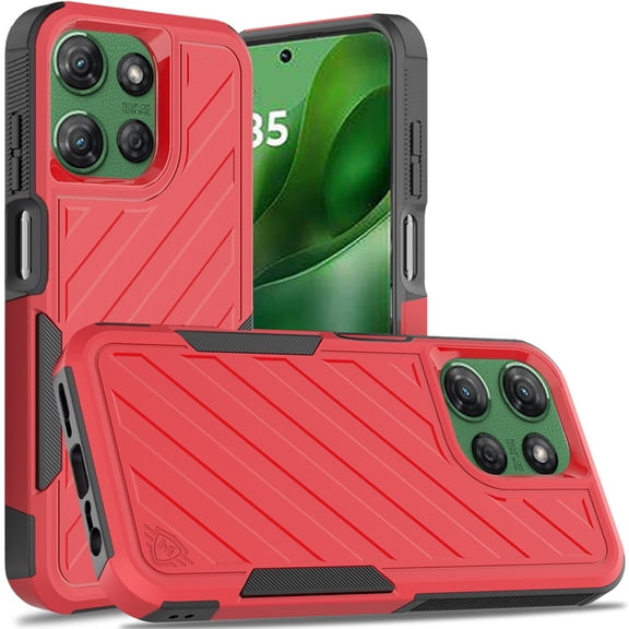 Military Grade Noble Hybrid Armor Case for Motorola Moto G Power 2025 - Red