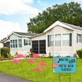 thumbnail image 4 of Youve Been Flocked Pink Flamingo Yard Sign  12 x 18 with H Frame Included Game or Bulk Yard Ornaments Cute Design White, 4 of 5