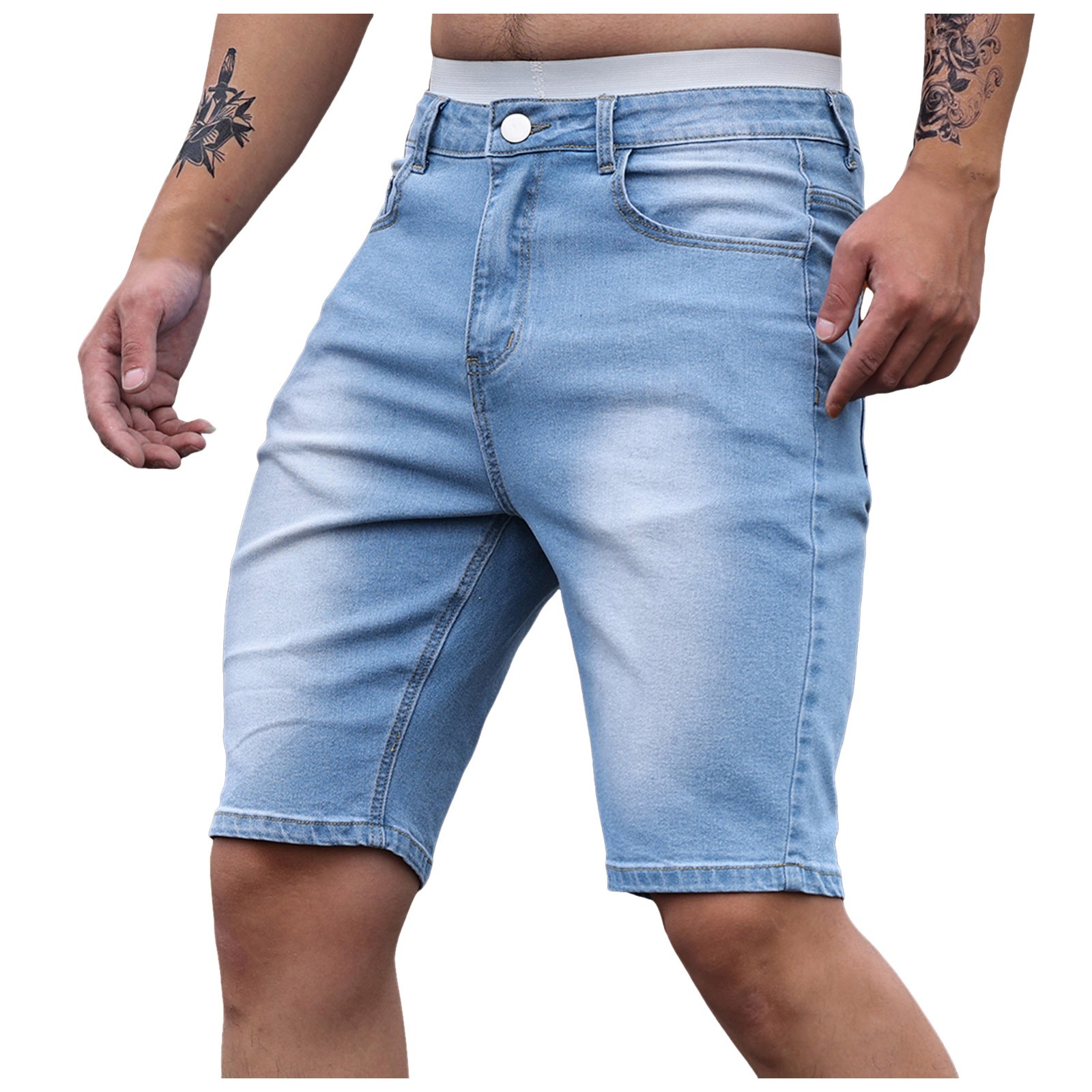 Baggy Jeans Men Men Pants Comfortable Casual Denim Shorts