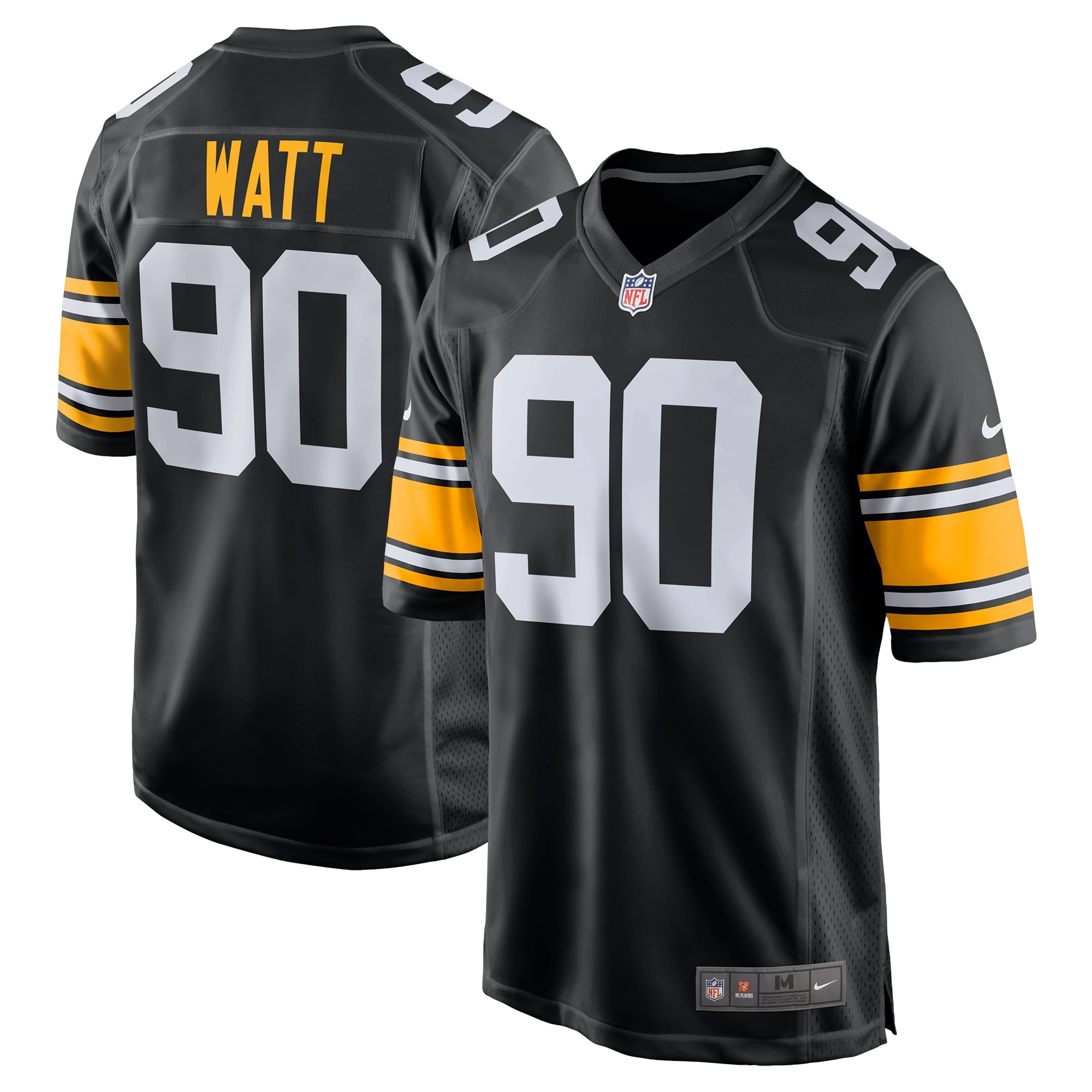 Men's Nike T.J. Watt Black Pittsburgh Steelers Game Player Jersey 