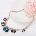 thumbnail image 6 of UDIYO Fashion Women Crystal Pendant Golden Chain Choker Beauty Statement Bib Necklace, 6 of 7