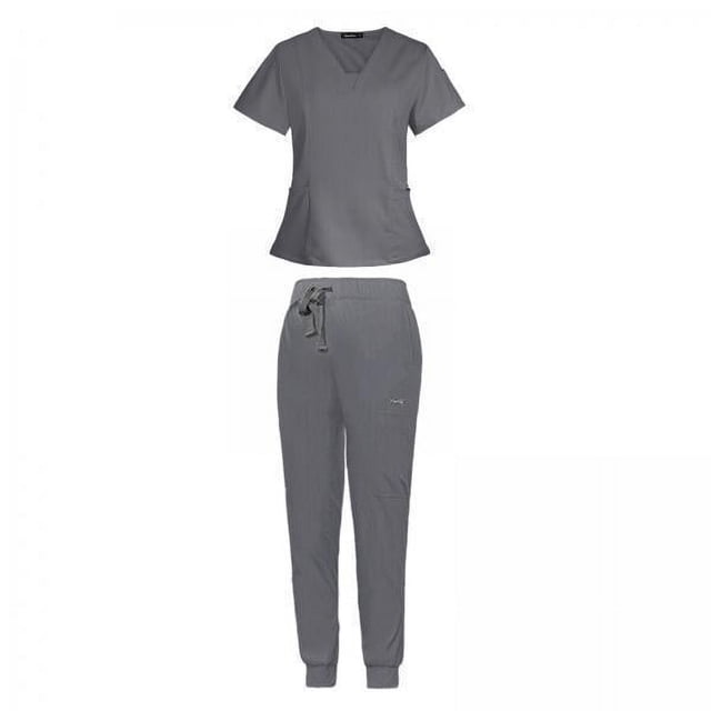 2 Conjuntos De Uniformes Médicos Para Mujer, Blusas Con Cuello En V Y Pantalones De Uniforme Médico, Uniformes De Trabajo Para Enfermeras, Ropa De Trabajo