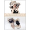 thumbnail image 3 of Women's Derby Church Hat Bridal Tea Party Wedding Party Sun Hat with Detachable Hat Flower as Fascinators, 3 of 6