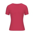 thumbnail image 4 of Women Crewneck Slim Fitted Short Sleeve T Shirts Cute Stretchy Bodycon Basic Tee Tops,T Shirts Short Sleeve Crew Neck Shirts Basic Tee Tops Blouse, 4 of 6