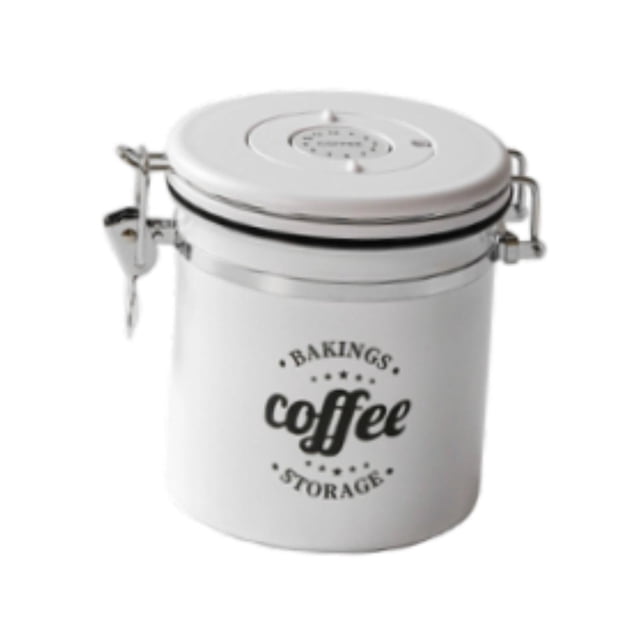 Contenedor hermético para granos de café de acero inoxidable, duradero, multifuncional, fácil de usar, portátil, para almacenar granos de café. Medio