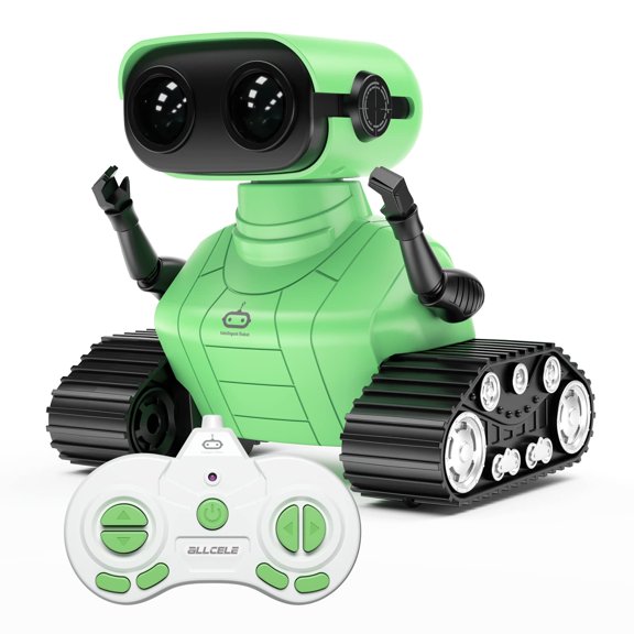 Robot de juguete ALLCELE RC recargable con música y ojos LED durante más de 3 años