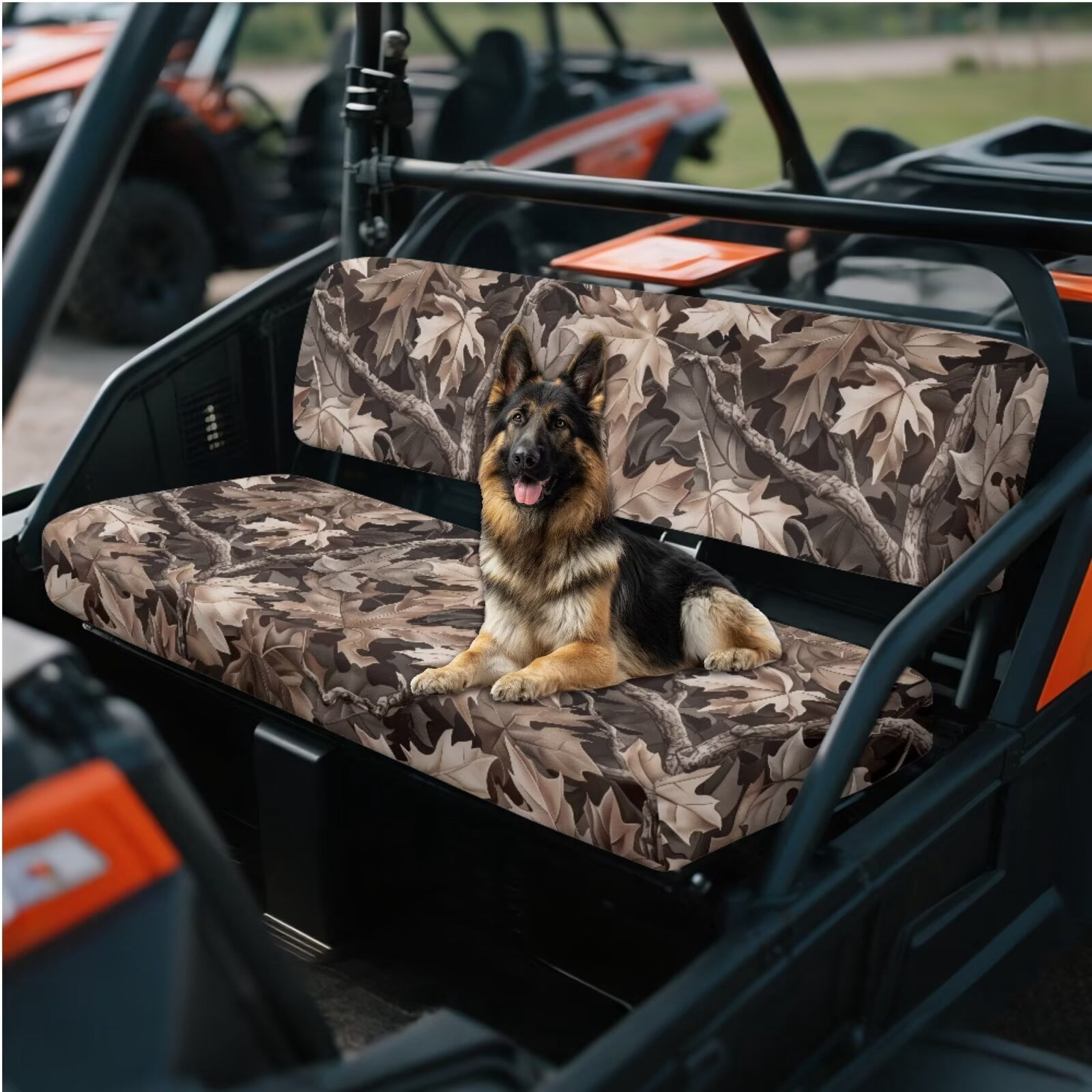 XYZCANDO Brown Camo Forest UTV Seat Covers Compatible with Kawasaki Mule 4000 Set of 2 Replacement UTV Seats Accessories Easy-Clean Bench Seat Covers Accessories Anti-Slip