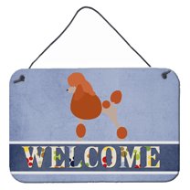 Carolines Treasures BB8311DS812 Royal Poodle Welcome Wall or Door Hanging Prints 8x12 multicolor
