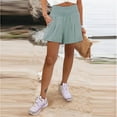 thumbnail image 2 of MIUOWANP Summer Women's Casual Loose Folded Shorts for Women Trendy Summer Elastic Waist, 2 of 7