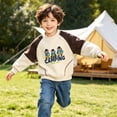 thumbnail image 2 of Atogsazn Children Boys Crew Neck Sweatshirt Cartoon Pullover Long Sleeve Sweatshirts Fall Winter Tops Khaki 7-8 Years Fashion, 2 of 6