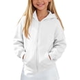 thumbnail image 6 of Child Padded Jacket Dqueduo Children's Winter Solid Color Full Zip Hooded Fleece Lined Sweatshirt Coat Jacket White 5-6 Years, 6 of 10