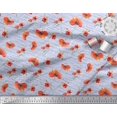 thumbnail image 3 of Soimoi Blue Silk Fabric Text & Poppy Floral Print Fabric by Yard 42 Inch Wide, 3 of 3