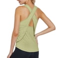 thumbnail image 3 of sususu Tank Top for Women Racerback Sleeveless Athletic Tank Tops Open Back Undershirt Sleeveless Shirts Oversized Racerback Breathable Tee Light Green L, 3 of 5