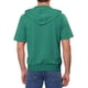 thumbnail image 3 of INSPIRAR CHIC Sudaderas de manga corta para hombres del Día del Padre, chaquetas con capucha de color sólido, con cremallera, M Verde Oscuro, 3 of 5