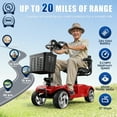 thumbnail image 3 of Flycity 24V 4 Wheel Mobility Scooter for Seniors, Foldable 20 Miles Long Range Electric Scooter with LED Lights and Basket, 12Ah Electric Powered Wheelchair Device for Adults, Red, 3 of 9