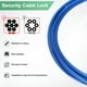 thumbnail image 2 of Uxcell 1-Set Candado de Seguridad, Cable de Acero Recubierto de 1.64FT con Candado de Combinación de 3 Dígitos, Cable Resistente a Cortes [Azul], 2 of 6