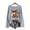 Grey, variant on Womens Halloween Pullover Jack O Lantern Bow Graphic Sweater Wide Neckline Long Drop Sleeves Ribbed Edges Loose Casual Top