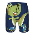 thumbnail image 4 of Disketp Men'S Swim Trunks Hawaiian Breathable Surf Beach Swimsuits Mesh Lining Beach Shorts With Pockets-Dino Playing Roller Skate,Cartoon Dinosaurs, 4 of 9