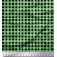 thumbnail image 1 of Soimoi Green Moss Georgette Fabric Check Check Print Fabric by the Yard 42 Inch Wide, 1 of 4