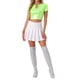 thumbnail image 2 of INSPIRE CHIC Crop Tops Metálicos para Mujeres con Manga Corta y Abertura para Fiesta de Halloween Top Brillante Holográfico L Verde Pasto, 2 of 5