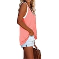 thumbnail image 1 of Jumpingount Camiseta sin mangas con cuello en V para mujer Camiseta sin mangas de color casual para mujer Camiseta sin mangas con bloque en V Prendas para la parte del cuerpo Rosado SG Jumpingount  AP002686-14, 1 of 6