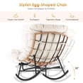 thumbnail image 4 of Papasan Rocking Chair with Foot Rest, Papasan Chair with Thick Removable Cushion and Metal Frame, Lounge Chairs and PE Rattan Rocker for Patio, Garden, Lawn, Living Room, 4 of 7