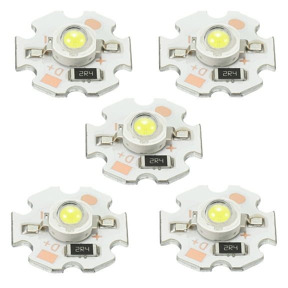 Uxcell 3W 280lm 6000-6500K 20mm 5VDC COB LED Light Chip Beads Energy Saving Bulb White 5 Pack